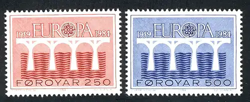 Europaunion 1984 Dänemark-Färöer 97-98, Satz ** / MNH