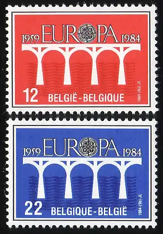 Union européenne 1984 Belgique 2182-2183, taux ** / MNH