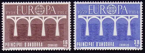 Union européenne 1984 Andorre (Post espagnol) 175-176, phrase ** / MNH