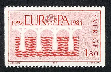 Union européenne 1984 Suède 1270C, inclinaison horizontale, marque ** / MNH