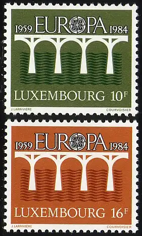 Union européenne 1984 Luxembourg 1098-1099, taux ** / NHM