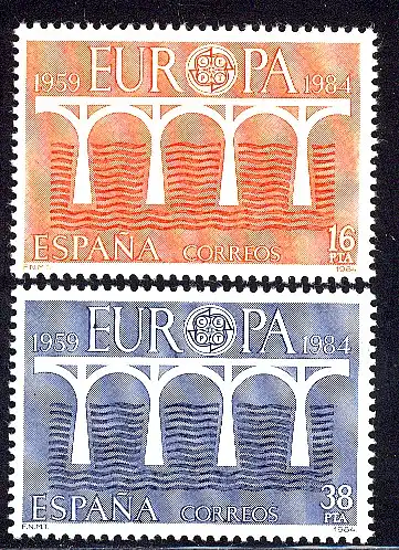 Union européenne 1984 Espagne 2633-2634, taux ** / NH