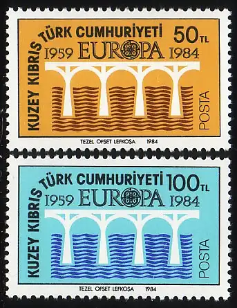 Union européenne 1984 Chypre turque 142-143, phrase ** / MNH