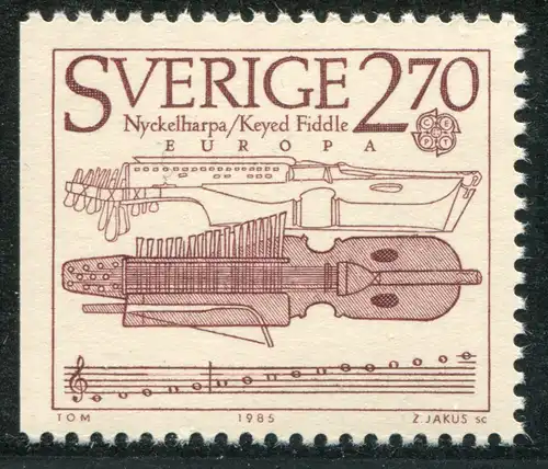 Union européenne 1985 Suède 1329Dl, coupe à gauche, marque ** / MNH