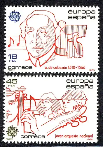 Union européenne 1985 Espagne 2671-2672, taux ** / NHM