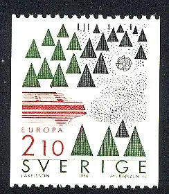 Union européenne 1986 Suède 1397A, denté horizontal, marque ** / MNH