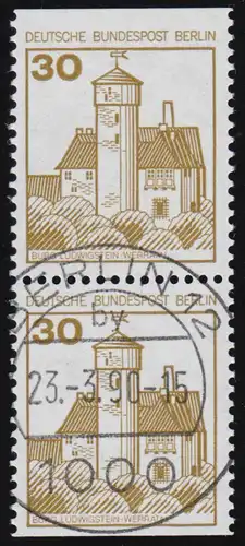 534I/III BuS 30 Pf. n.F. C/D-Paar mit PLF IV Punkt über Gebüsch, BERLIN 23.3.90