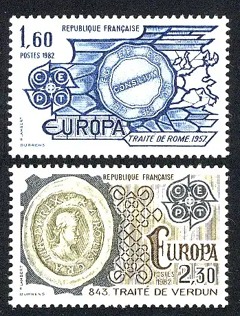 Union européenne 1982 France 2329-2330, taux ** / NHM