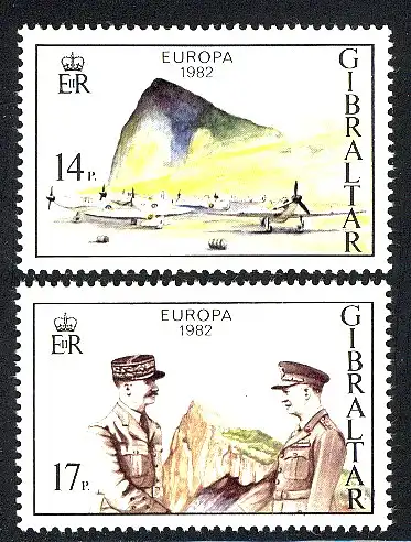 Union européenne 1982 Gibraltar 451-452, phrase ** / MNH
