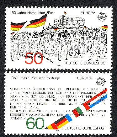 Union européenne 1982 République fédérale d'Allemagne 1130-1131, taux ** / NHM