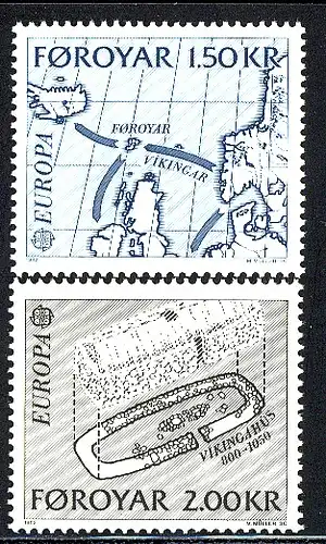 Europaunion 1982 Dänemark-Färöer 70-71, Satz ** / MNH