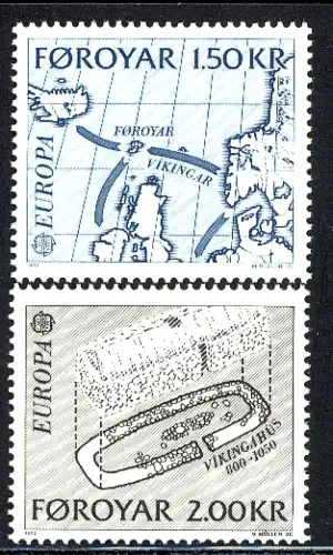 Europaunion 1982 Dänemark-Färöer 70-71, Satz ** / MNH