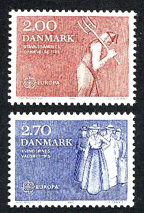 Union européenne 1982 Danemark 749-750, taux ** / NHM