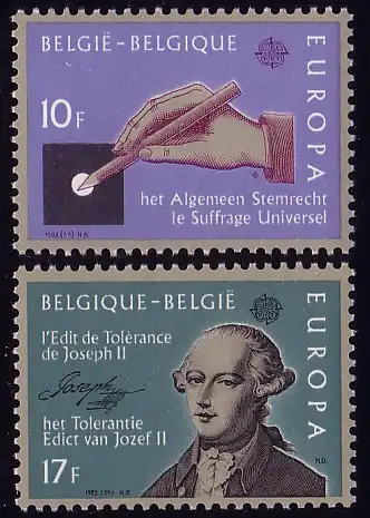Europaunion 1982 Belgien 2100-2101, Satz ** / MNH