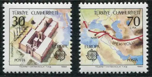 Europaunion 1982 Türkei 2600-2601, Satz ** / MNH