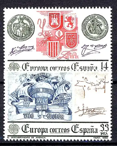 Europaunion 1982 Spanien 2545-2546, Satz ** / MNH