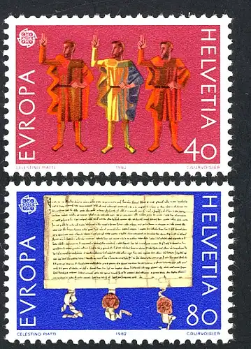 Europaunion 1982 Schweiz 1221-1222, Satz ** / MNH