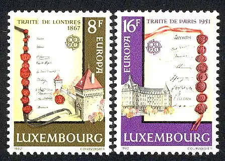 Union européenne 1982 Luxembourg 1052-1053, taux ** / NH