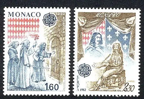Union européenne 1982 Monaco 1526-1527, taux ** / NHM