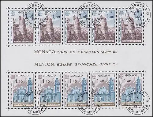 Monaco Block 11 Union européenne: Paysages 1977, ET-O MONACO 3.5.77