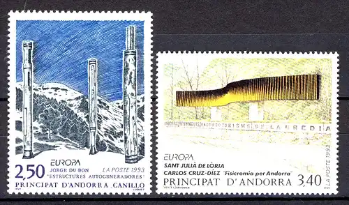 Europaunion 1993 Andorra (Französische Post) 451-452, Satz ** / MNH