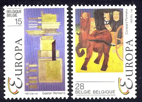 Union européenne 1993 Belgique 2553-2554, taux ** / NHM