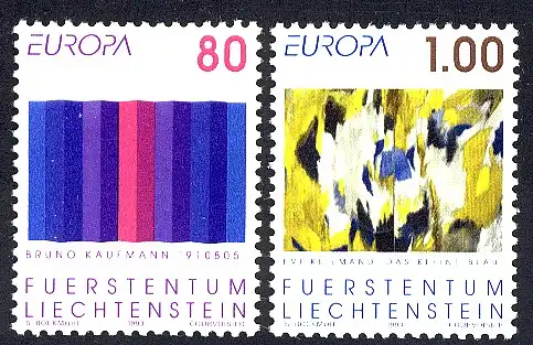 Union européenne 1993 Liechtenstein 1054-1055, taux ** / NH