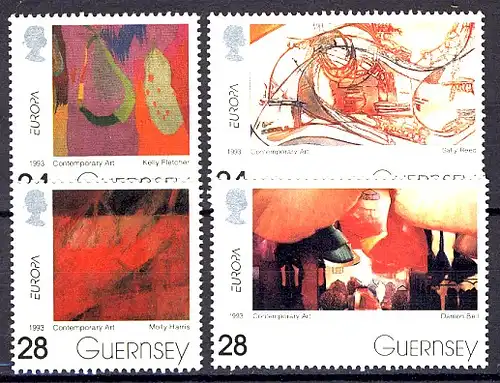 Union européenne 1993 GB-Guernesey 608-611, 4 valeurs, phrase ** / MNH