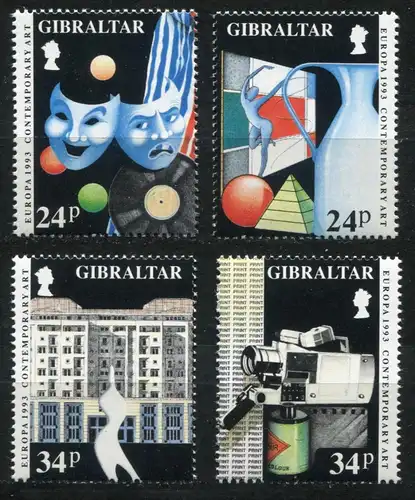Union européenne 1993 Gibraltar 654-657, taux ** / NHM