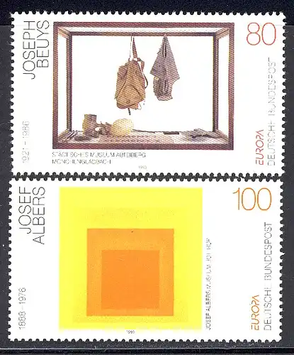 Europaunion 1993 Bundesrepublik 1673-1674, Beuys / Albers - Satz ** / MNH