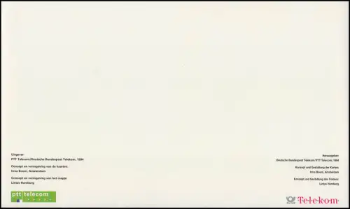 Telekom et ptt telecom: Nature Der Rhein / Rijn 1994, Folder avec 6 cartes téléphoniques