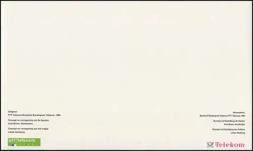 Telekom und ptt telecom: Natur Der Rhein / Rijn 1994, Folder mit 6 Telefonkarten