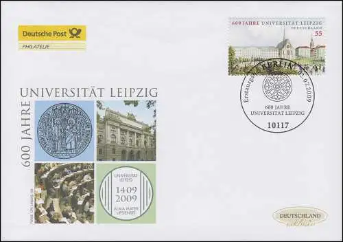 2745 Universität Leipzig, nassklebend, Schmuck-FDC Deutschland exklusiv
