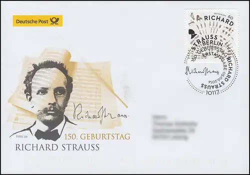 3086 Compositeur Richard Strauss, Bijoux-FDC Allemagne exclusivement