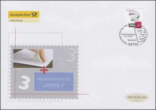 2967 Marque supplémentaire 3 cents - autocollant, Bijoux-FDC France exclusif