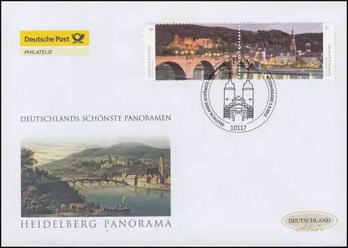 3028-3029 Stadtansicht von Heidelberg, Schmuck-FDC Deutschland exklusiv