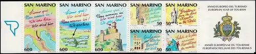 Saint-Marin - Carnets de marques 2 Année européenne du tourisme 1990, ** / MNH