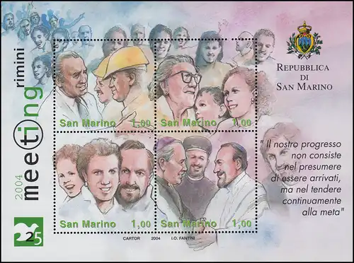 San Marino Block 35 Dialog "Meeting Rimini" 2004 ** / MNH