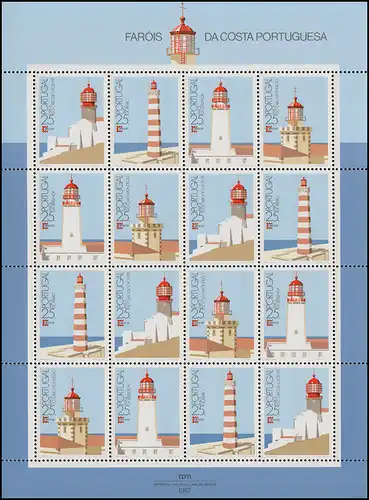 Portugal 1723-1726 CAPEX'87: Lampe de phares en mini-arc de compression ** / MNH