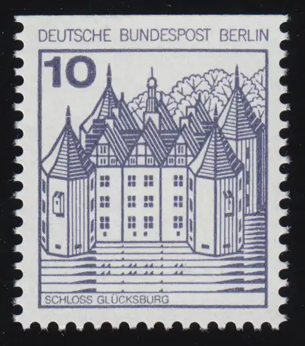 532C Burgen und Schlösser 10 Pf Glücksburg, alte Fluoreszenz, ** postfrisch