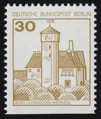 534D Burgen und Schlösser 30 Pf Ludwigstein, alte Fluoreszenz, ** postfrisch