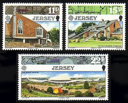 Europaunion 1987 GB-Jersey 405-407, 3 Werte, Satz ** / MNH