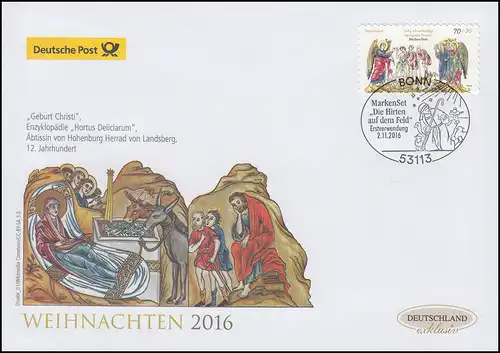 3268 Noël 2016, autocollant, FDC de bijoux France exclusif