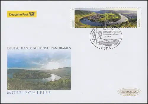 3241-3242 Panorama Moselschleife, selbstklebend Schmuck-FDC Deutschland exklusiv