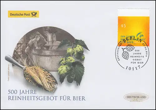3229 Reinheitsgebot für Bier, Schmuck-FDC Deutschland exklusiv
