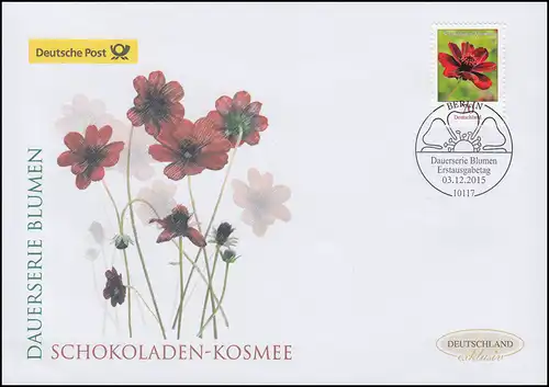 3189 Blume Schokoladen-K., nassklebend, Schmuck-FDC Deutschland exklusiv