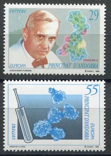 Union européenne 1994 Andorre (Post espagnol) 237-238, phrase ** / MNH