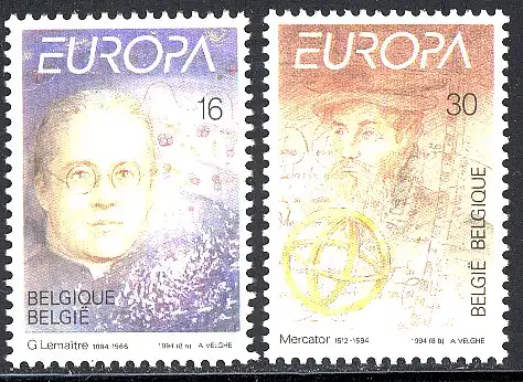 Union européenne 1994 Belgique 2607-2608, taux ** / NHM