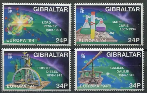 Union européenne 1994 Gibraltar 683-686, 4 valeurs, phrase ** / MNH