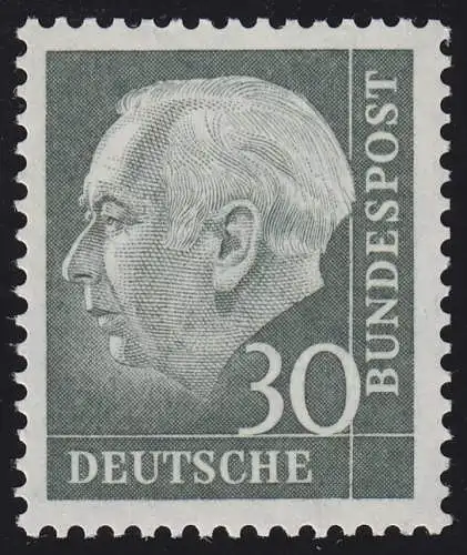 259xv Theodor Heuss 30 Pf, geriffelte Gummierung, postfrisch **